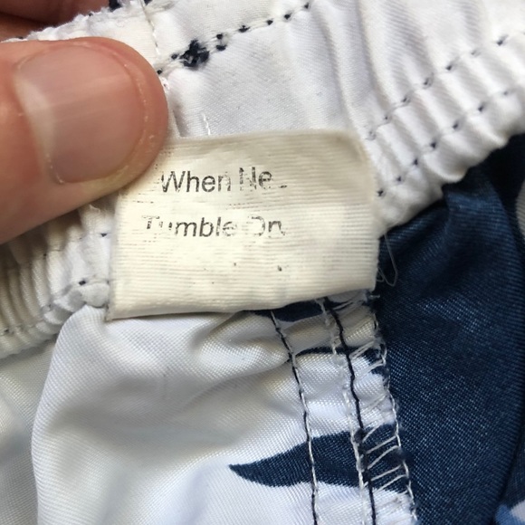 Blue White Hawaiian Hibiscus Board Shorts Swim Trunks Medium - Picture 10 of 12